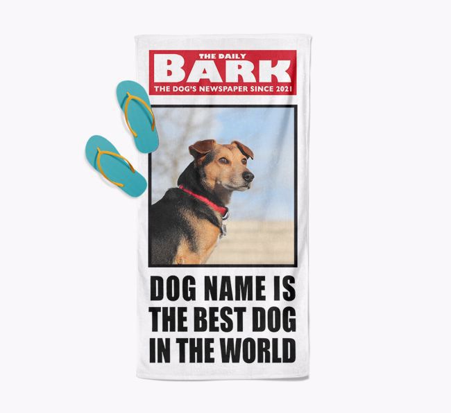 'Best Dog In The World' - Personalised Photo Upload {breedFullName} Towel